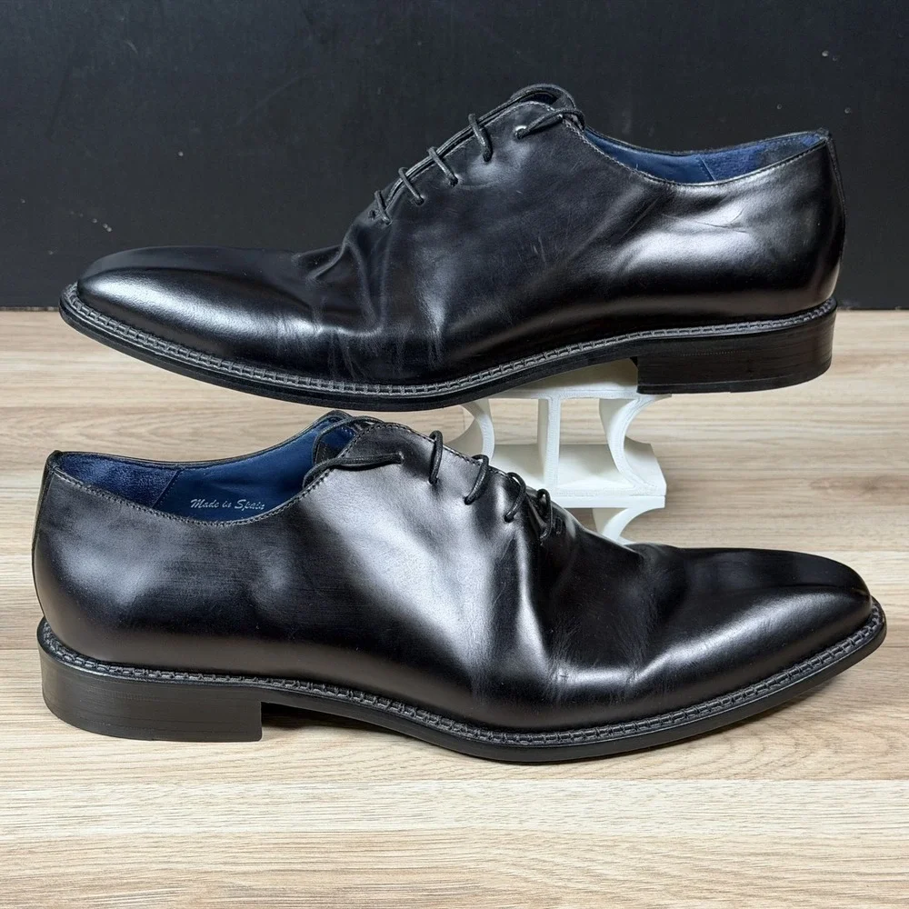 Mezlan Enterprise Shoes Mens Size 12 Black Leather Oxford Pointed Toe Spain